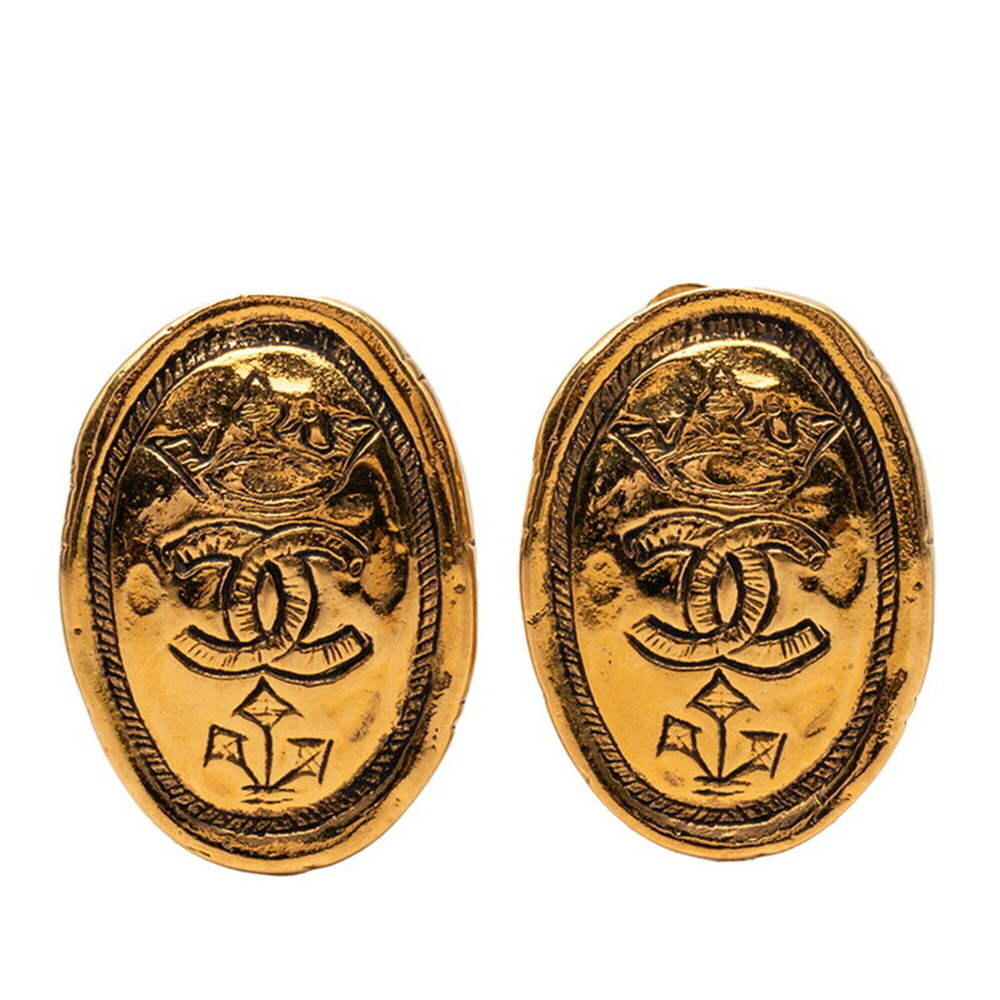 CHANEL Authentic Vintage Green Logo Earrings - Picture 1 of 3